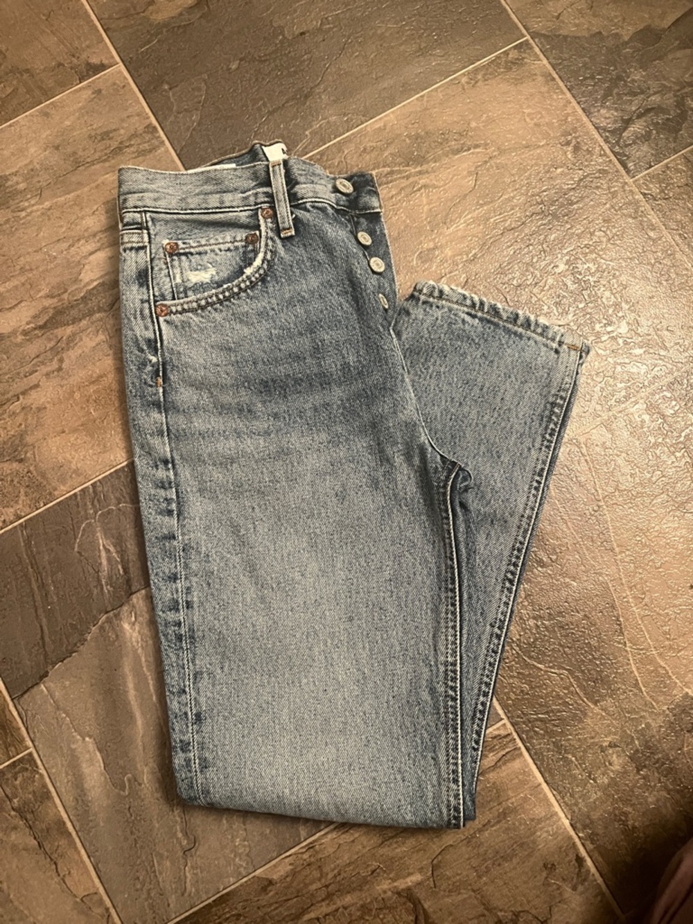 Agolde Light Blue Cropped Ankle Riley Jeans Endless 23